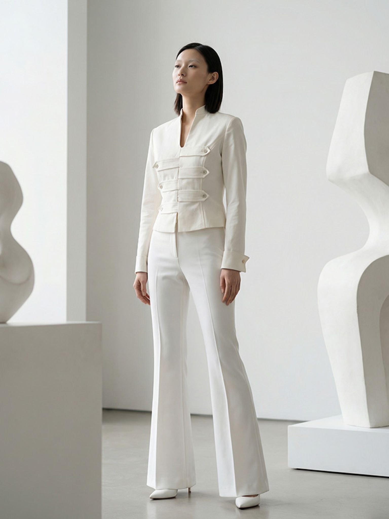Zede Fashion - MIRANDA - Veste col mao