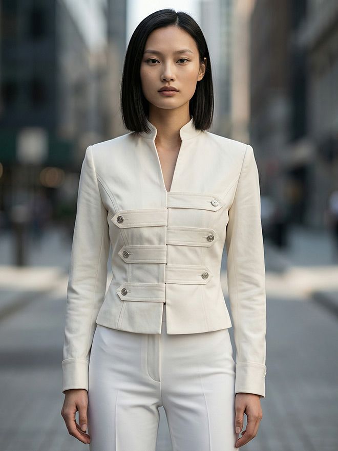 Zede Fashion - MIRANDA - Veste col mao
