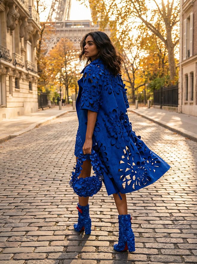 Zede Fashion - AZZURA - Robe, manteau & sac à main